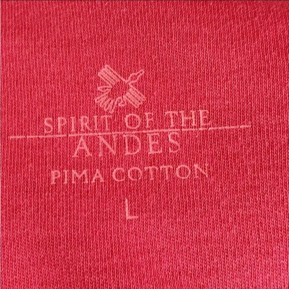 Spirit of the Andes Red 3/4 Sleeve Pima Cotton Scoop Neck Top Size L - Picture 6 of 6